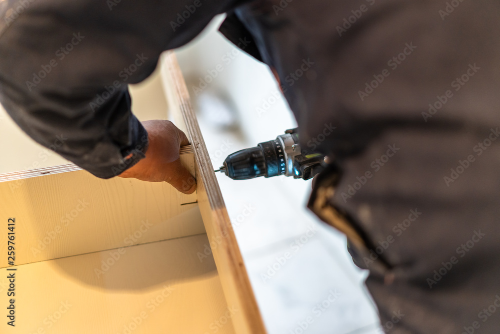 carpenter in workshop