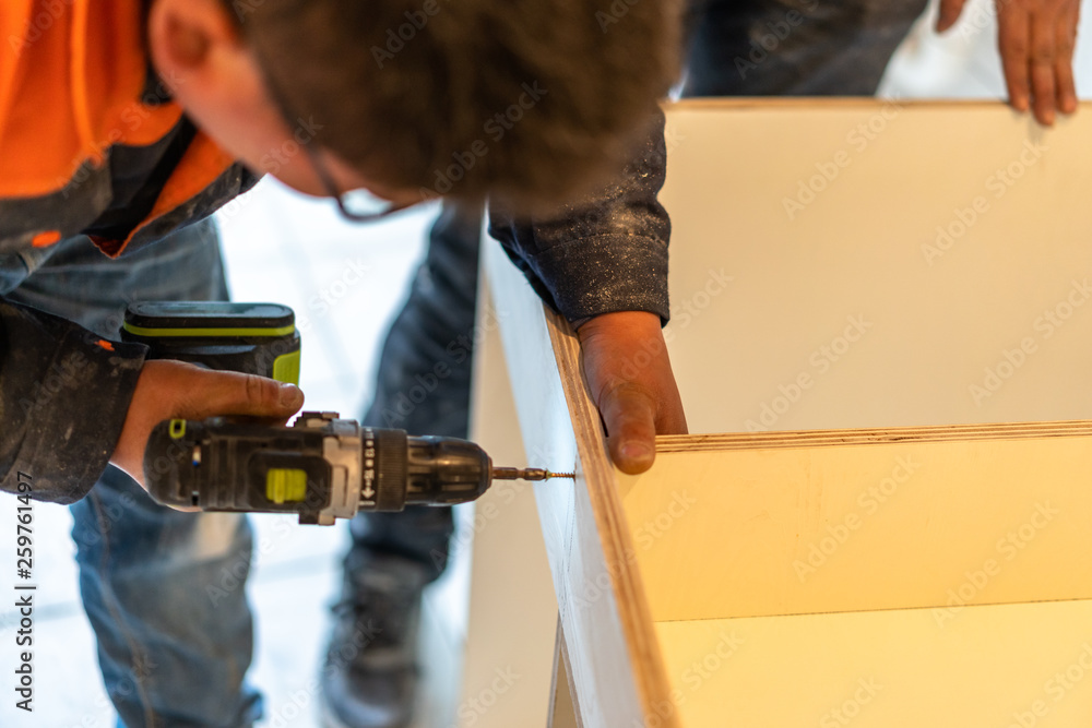 carpenter in workshop