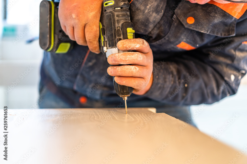 carpenter in workshop