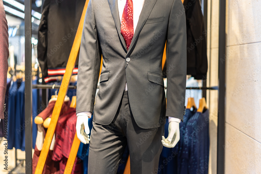 luxury suit in shopping mall