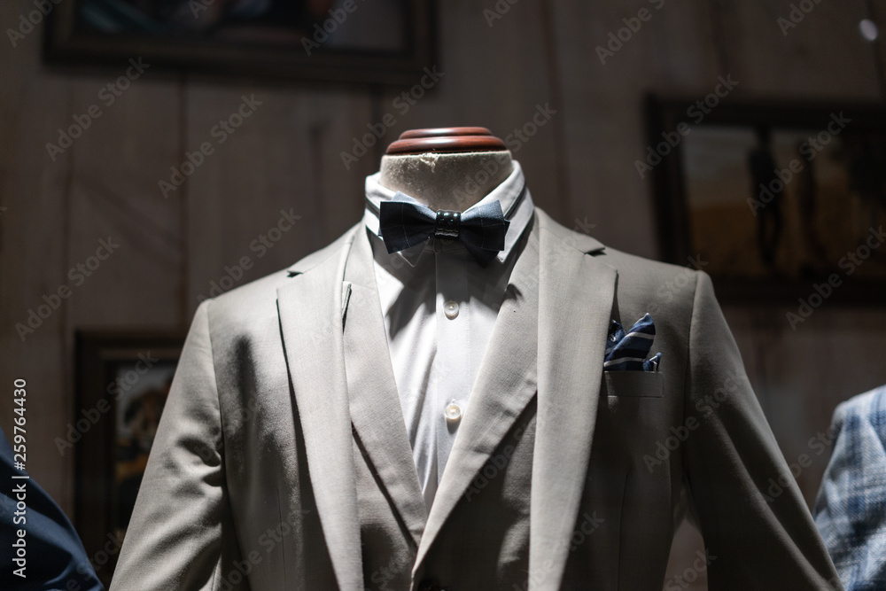 luxury suit in shopping mall