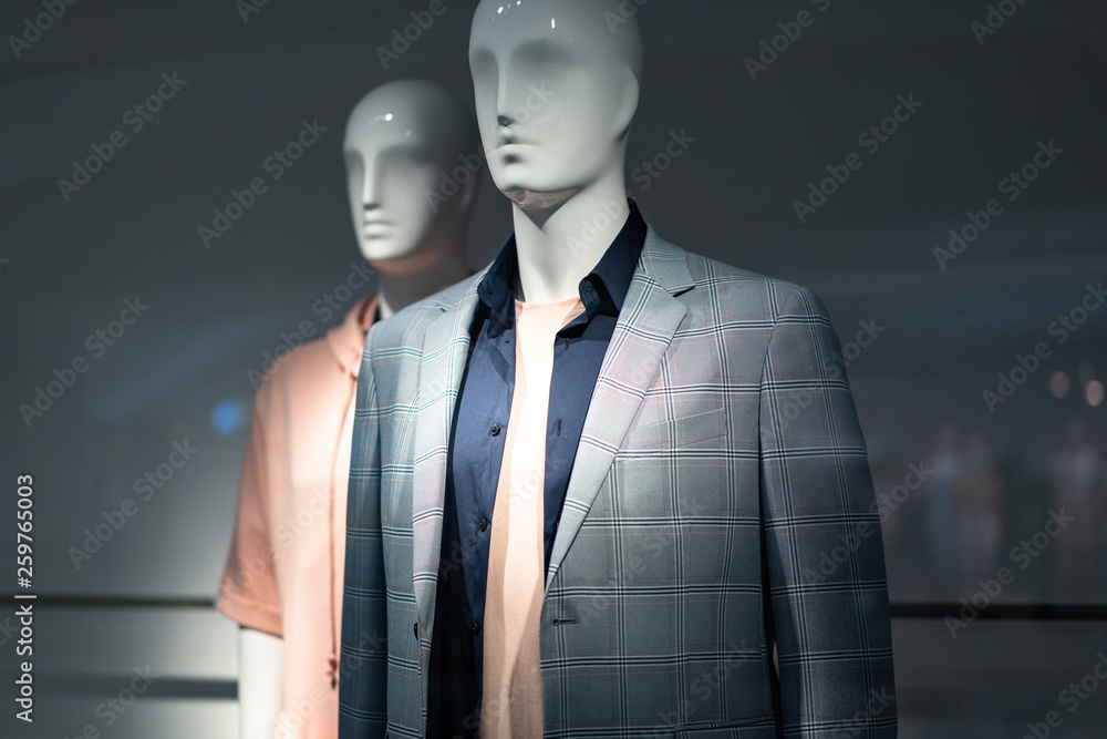 luxury suit in shopping mall