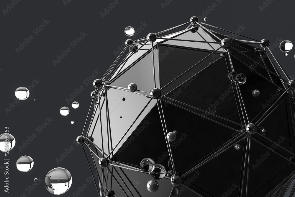 3d rendering, creative triangle polygon construction