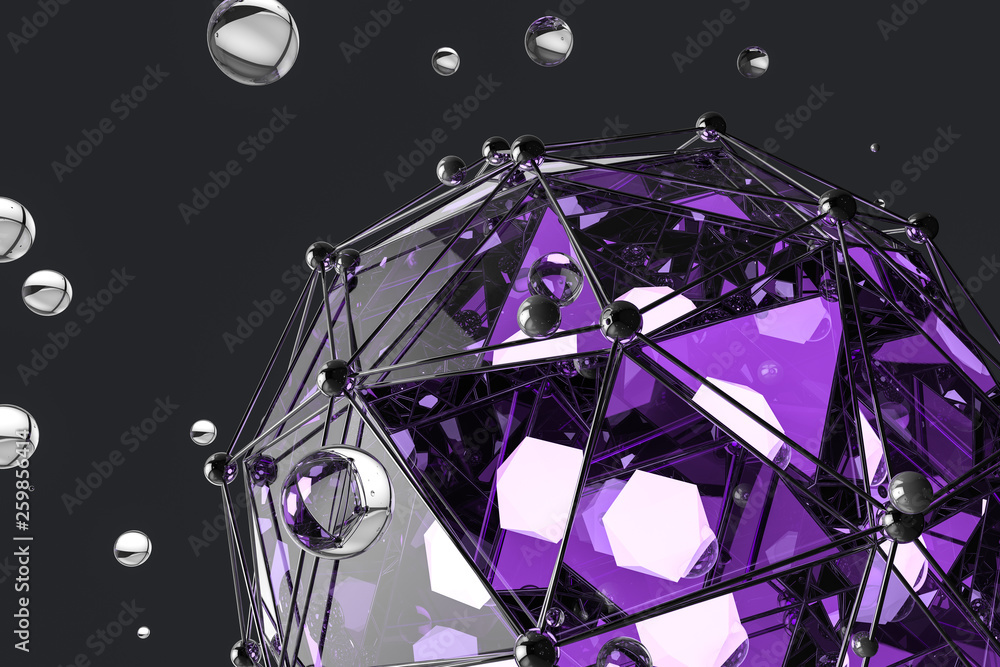 3d rendering, creative triangle polygon construction