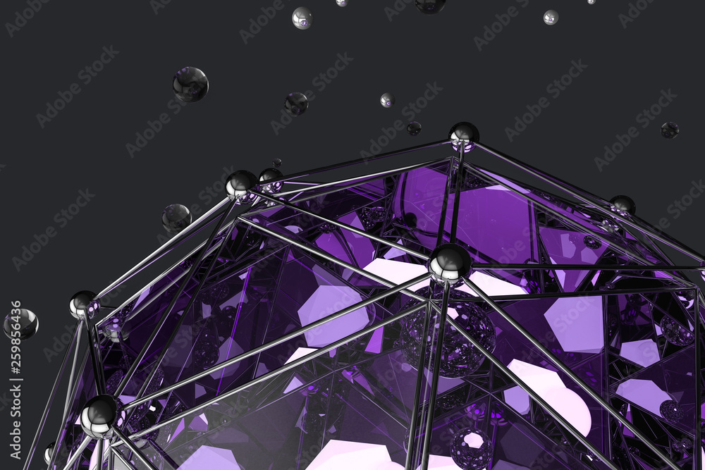 3d rendering, creative triangle polygon construction