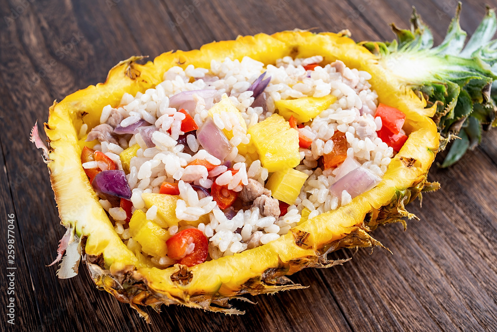 Sweet and sour pineapple fried rice