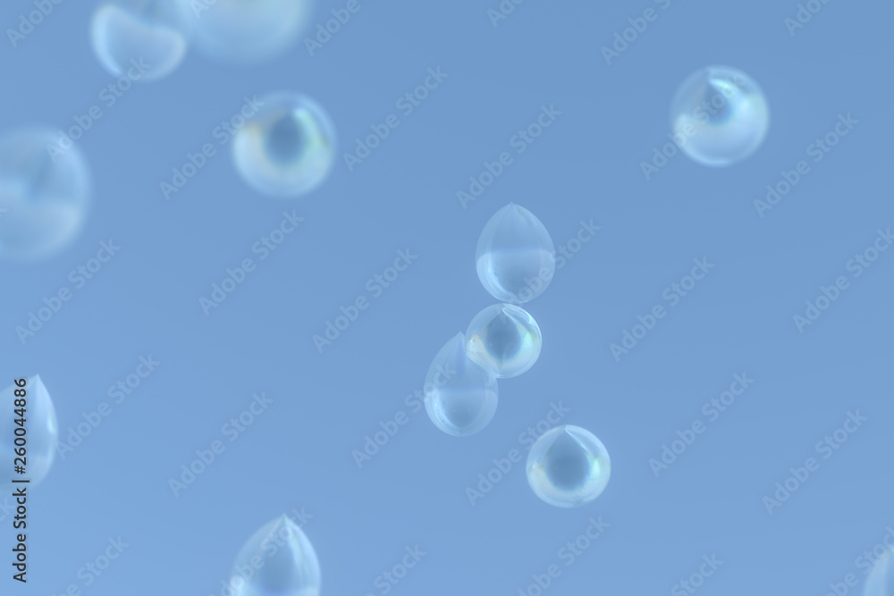 transparent dew background, 3d rendering