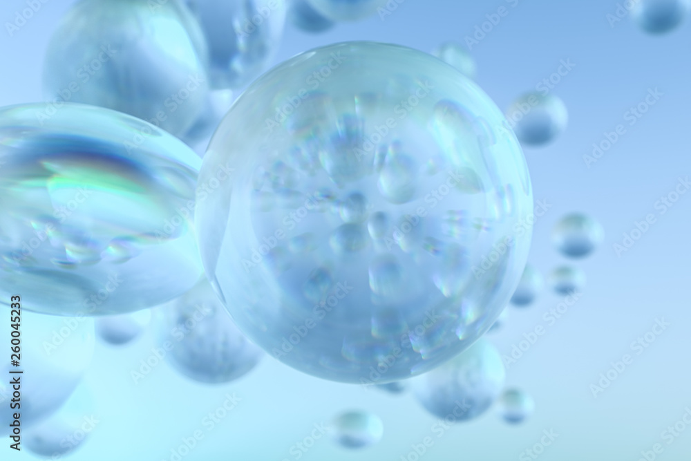 transparent dew background, 3d rendering