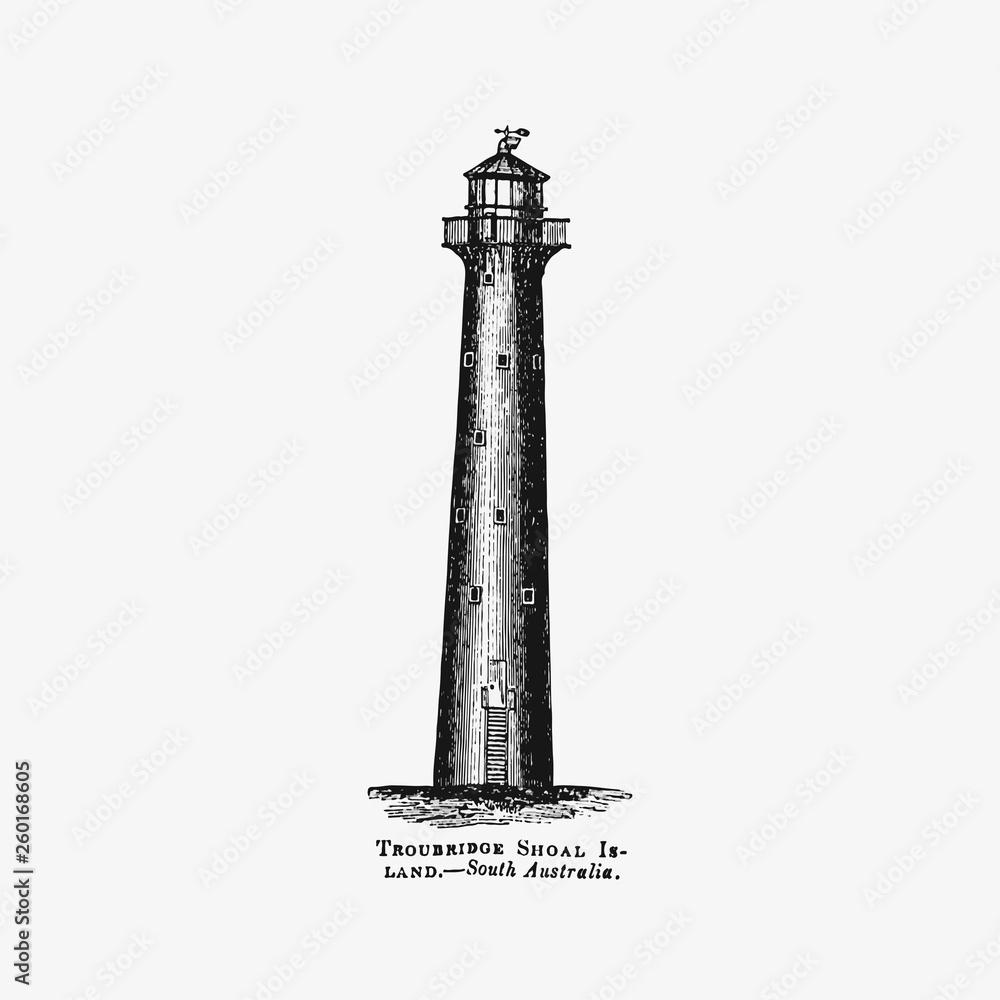 Lighthouse vintage drawing