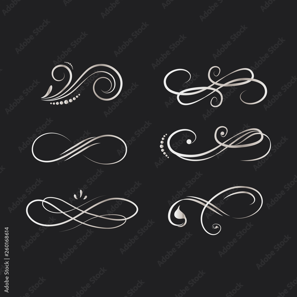 Vintage swirl design elements