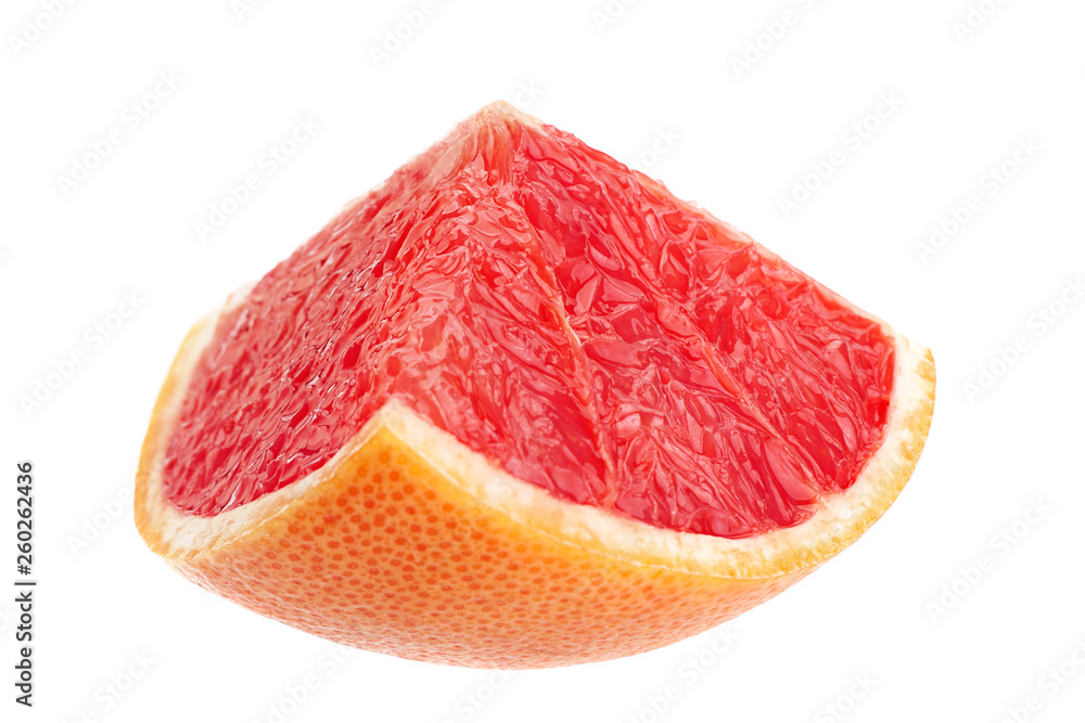 Grapefruit closeup on white