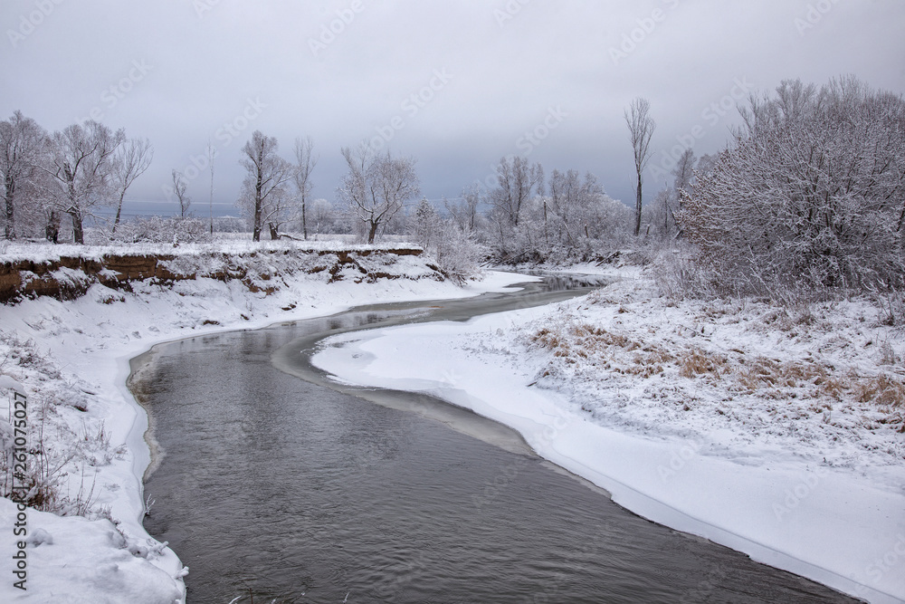 The first snow in December.