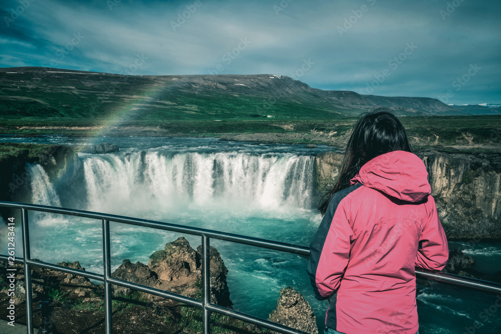 The Godafoss (Icelandic: waterfall of the gods) is a famous waterfall in Iceland. The breathtaking l