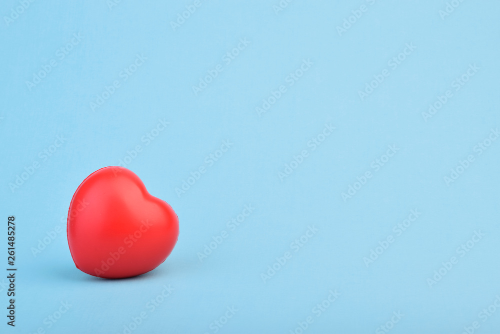 red heart on blue background