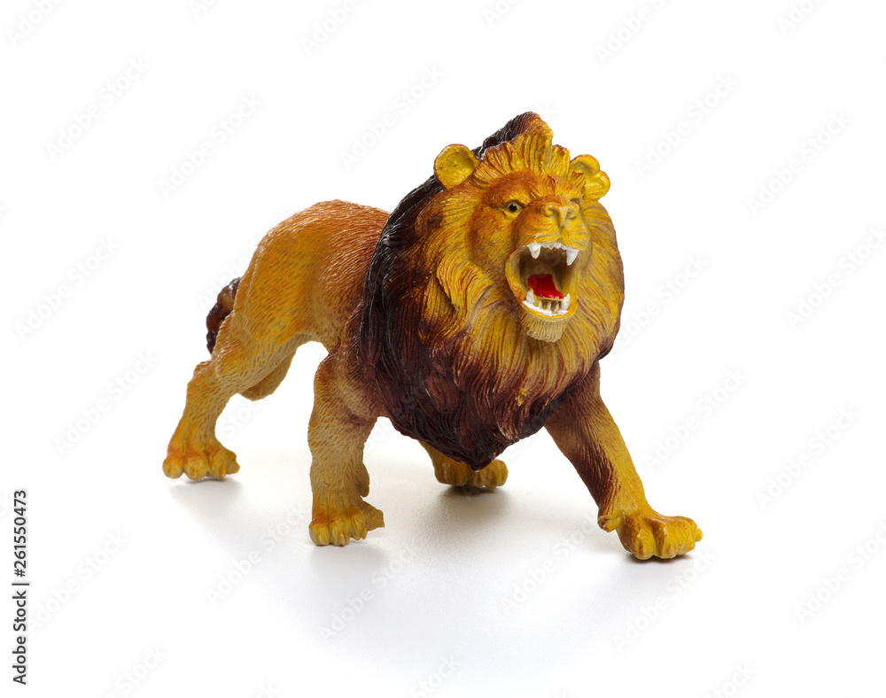 Toy lion  isolated on white