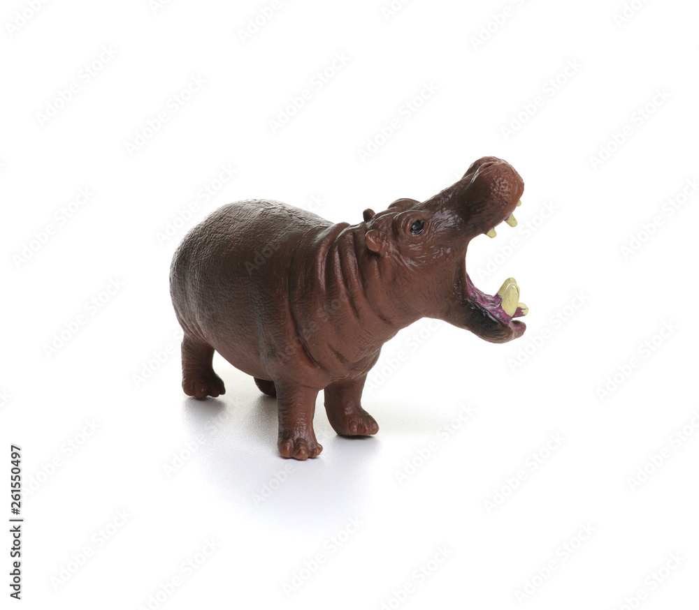 Toy hippopotamus  isolated on white