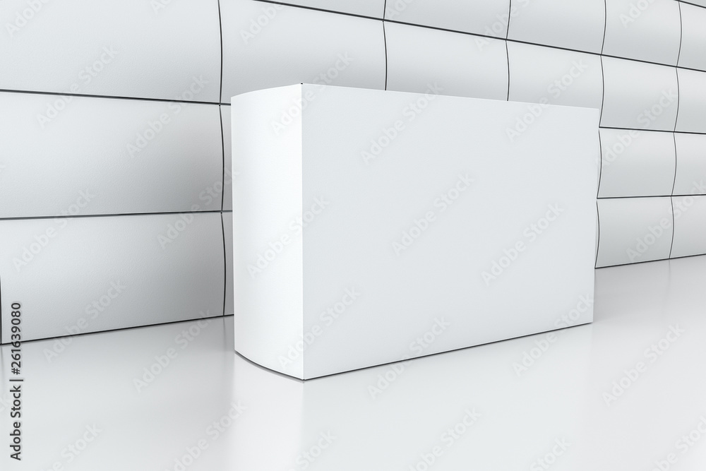 3d rendering, white packing boxes with white background