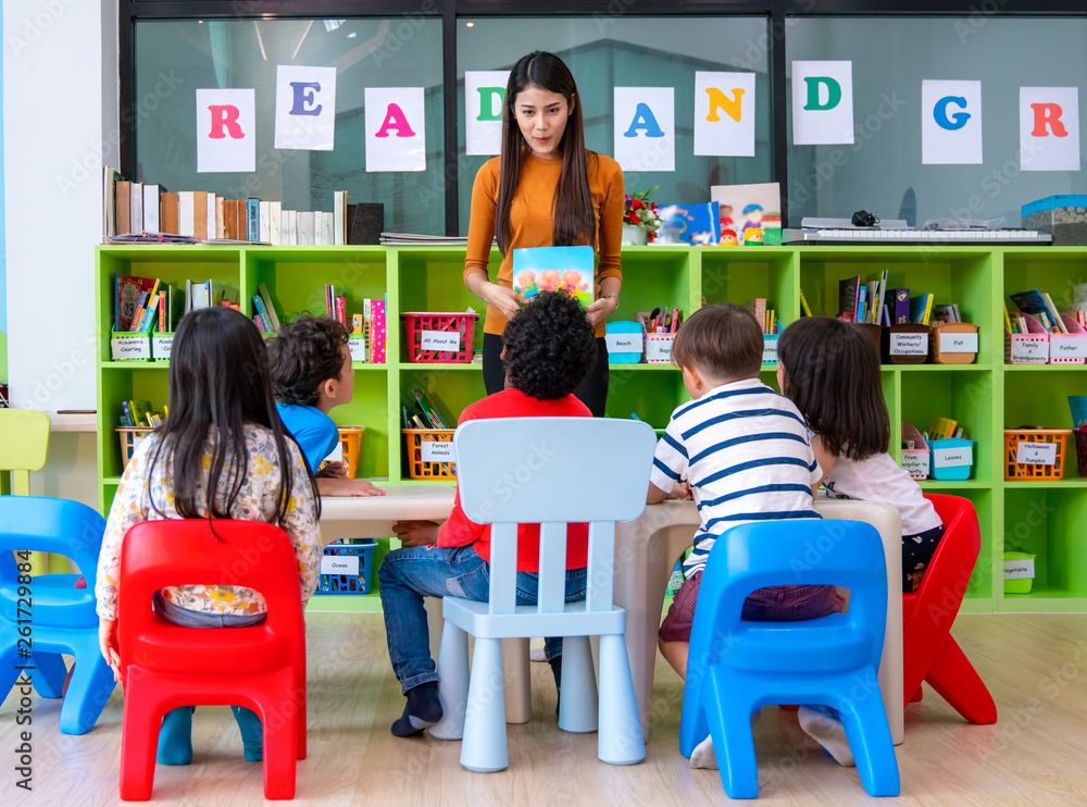 Asian Teacher lady in preschool