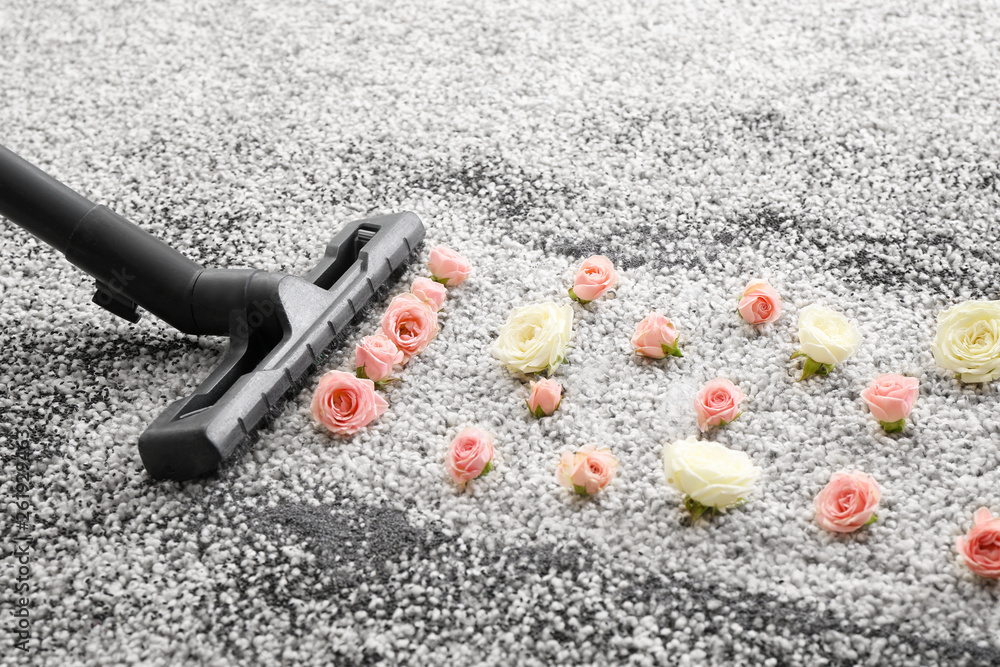 Carpet with pleasant flower aroma after hoovering and cleaning