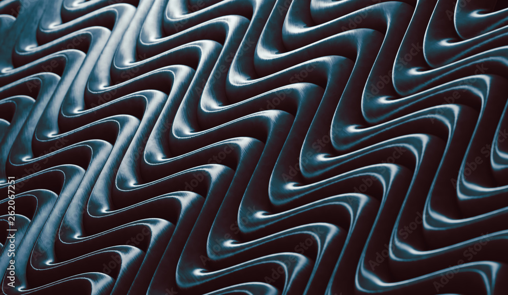 Fondo abstracto de superficie de patrón de ondas en la oscuridad