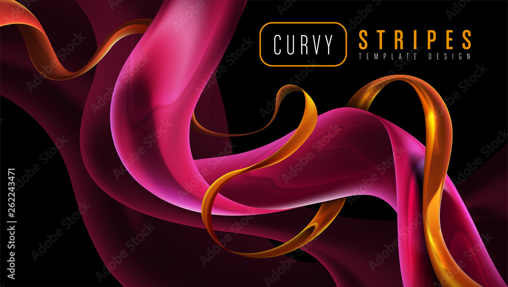 The background template of curvy stripes in vector.  It is suitable for being as a template, landing