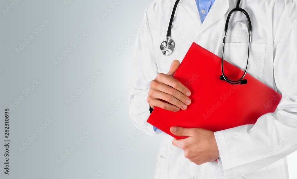 Close-up Doctor at hospital working with tablet