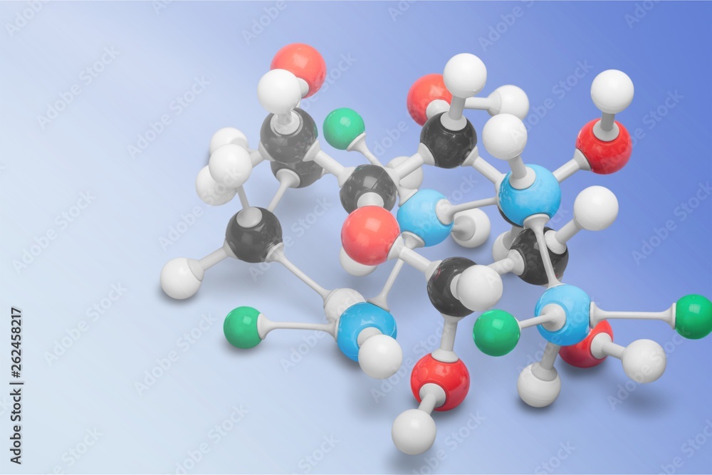 背景下分子结构模型特写