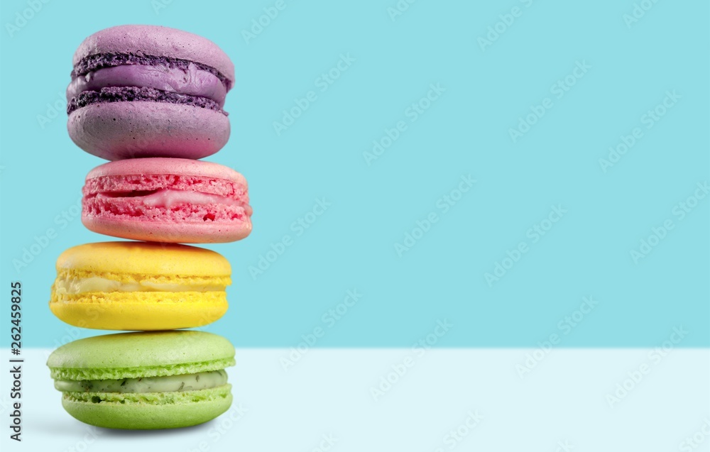 Colorful macaroons collection set of isolation on a white background