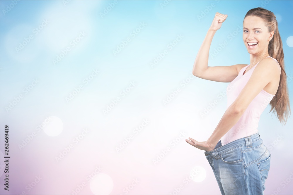 Weight Loss Woman, isolated on  background