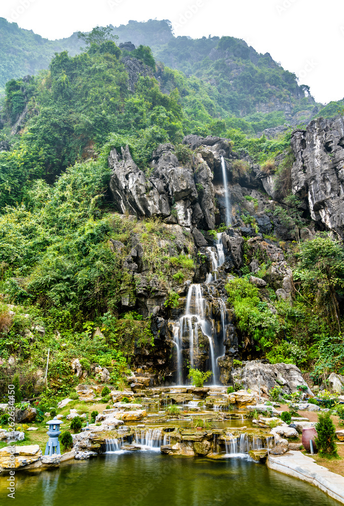 Waterfall at Hang Mua Cave at Trang An, Vietnam