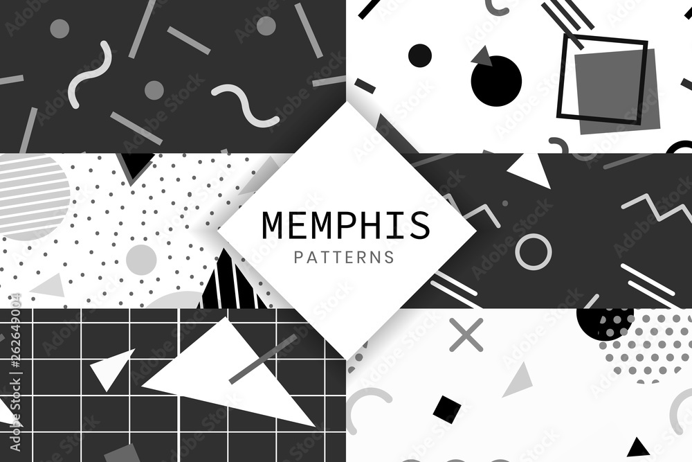 Memphis style pattern collection