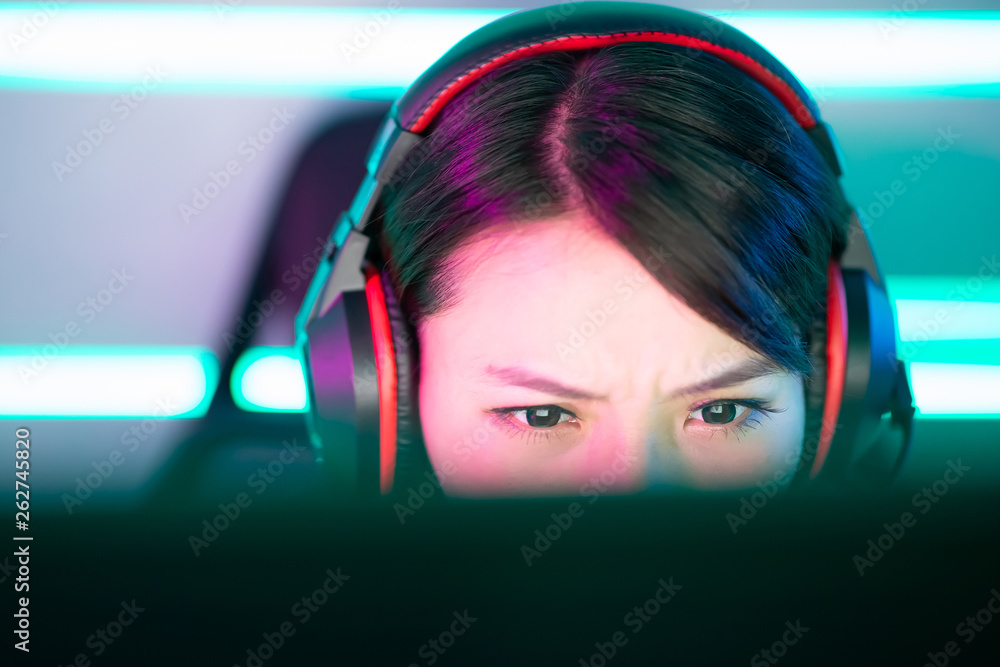 Young Asian cyber sport gamer