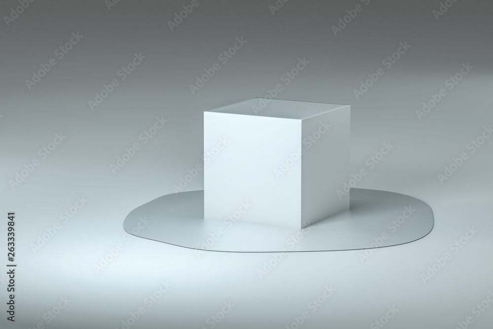 3d rendering, creative melted geometry with white background