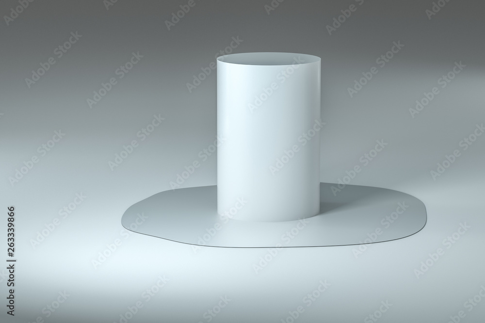 3d rendering, creative melted geometry with white background