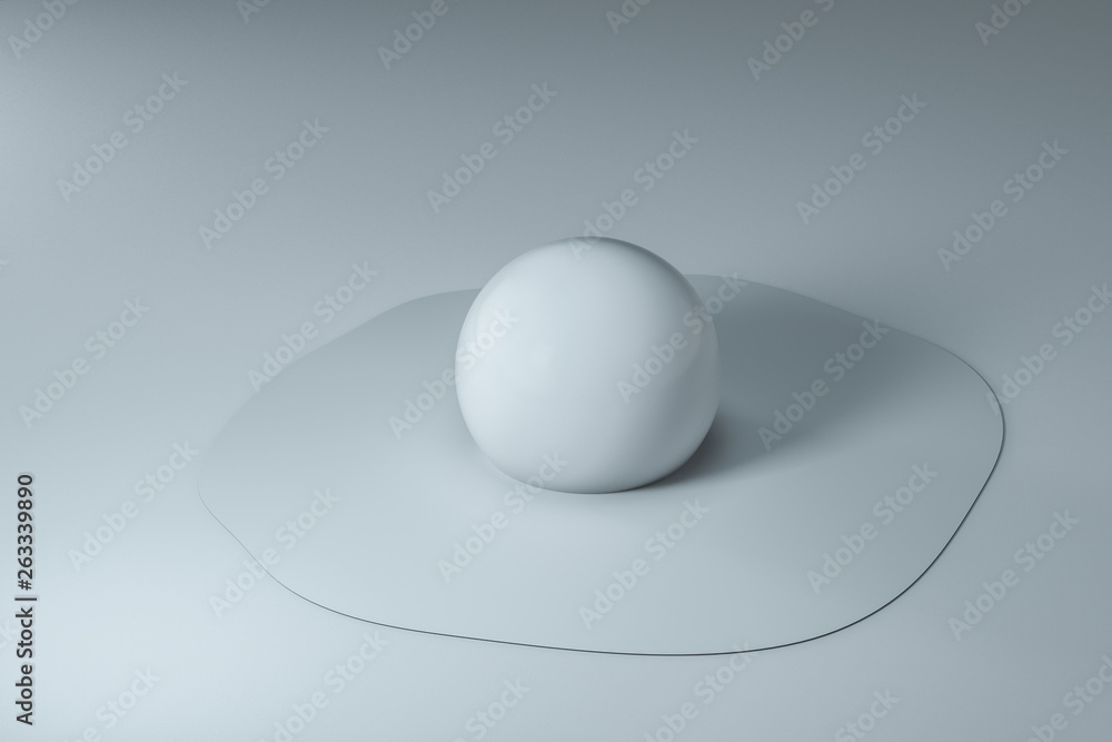 3d rendering, creative melted geometry with white background