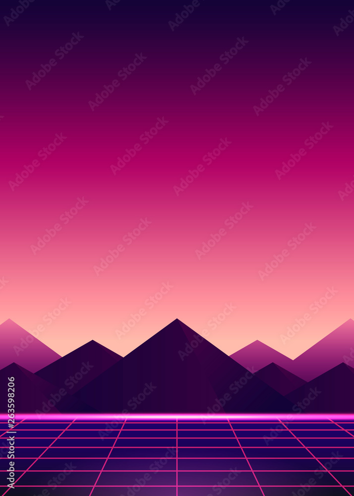 Neon pink ladscape