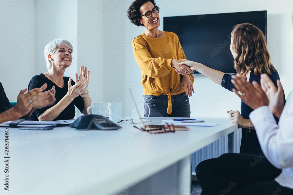 Handshake after a successful meeting