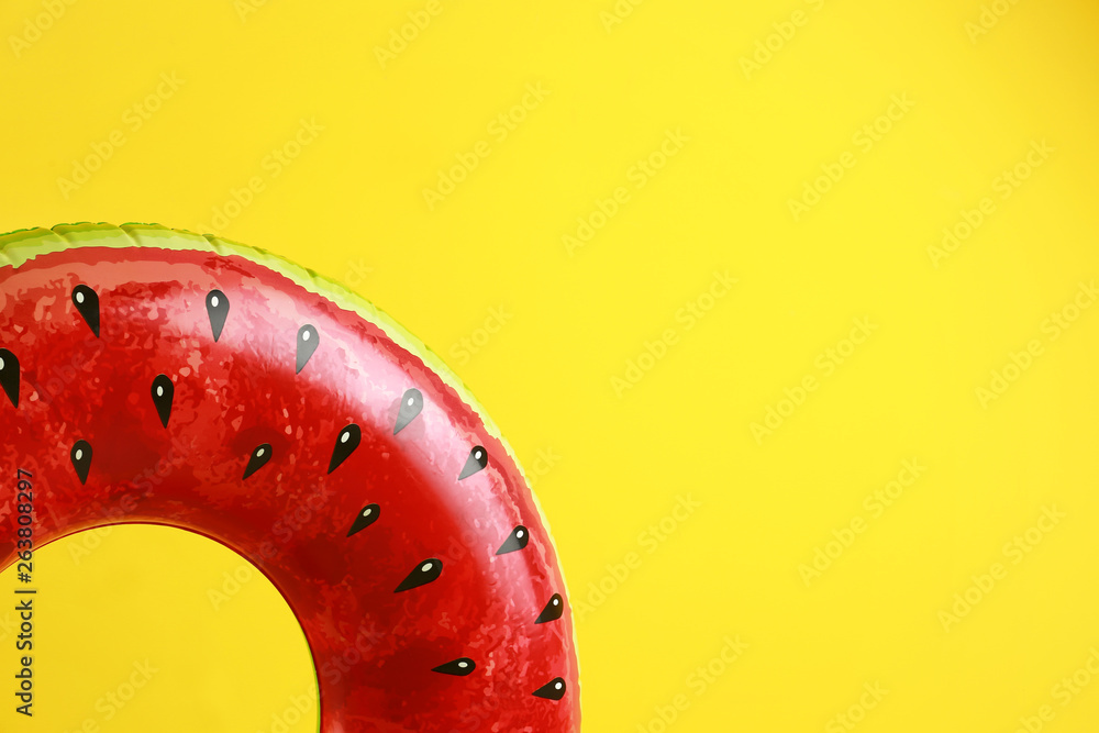 Inflatable ring on color background