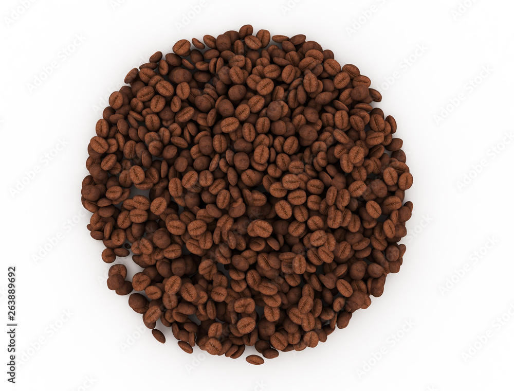 Coffee beans isolated on white background