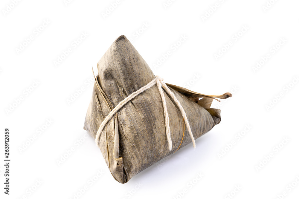 Zongzi, rice dumpling - Design concept of famous food in duanwu dragon boat festival, close up, clip