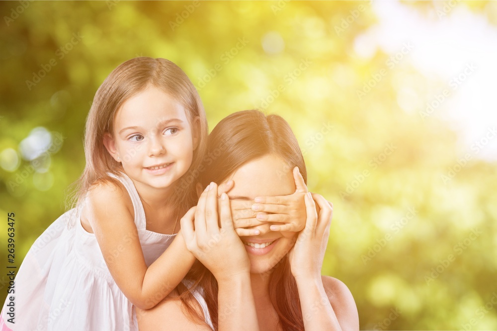 Happy Mother and daughter hugging