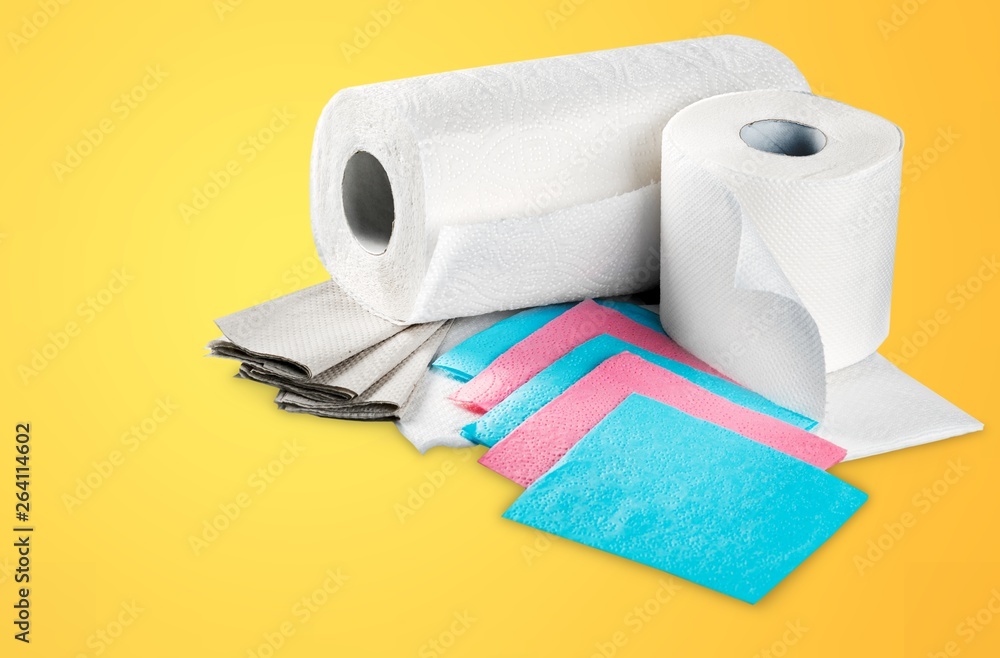 Paper Towel and Toilet Paper isolated on white