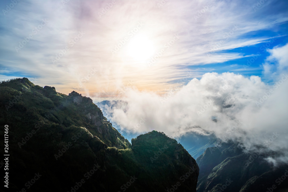 mountain range of fansipan highest mountain summit of indochina in sapa lao cai province northern vi