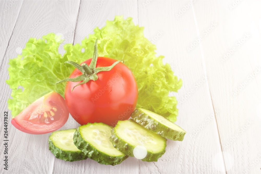 Fresh vegetables isolated on white