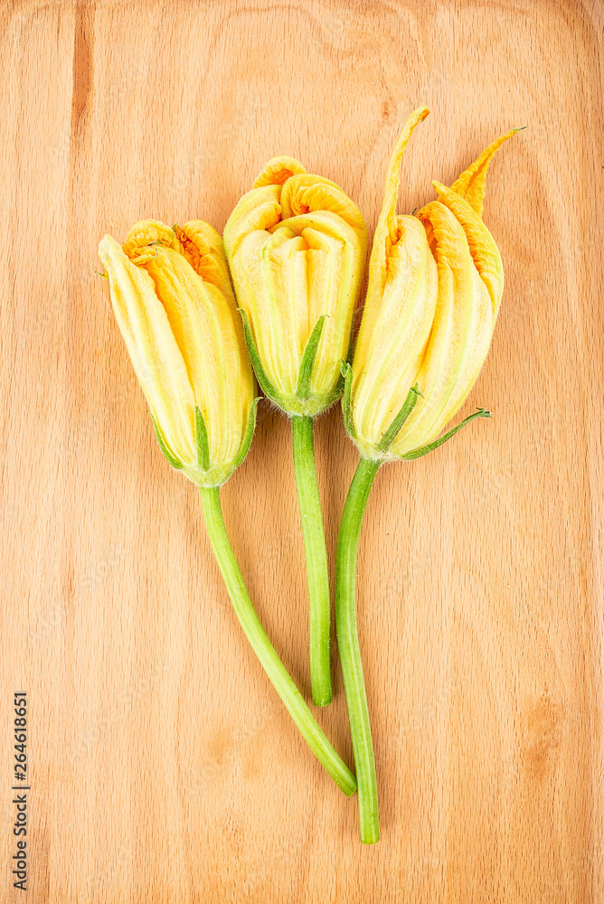 Spring and summer seasonal vegetable squash flower