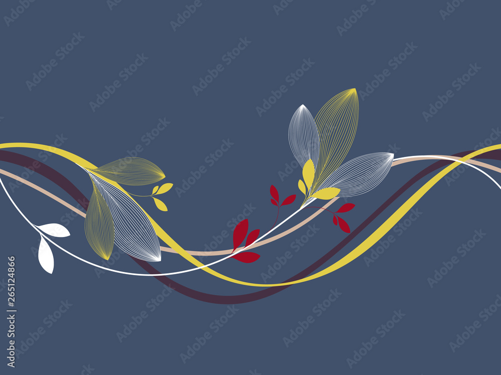 Cute background in delicate colors with abstract leaves. Greeting spring card.