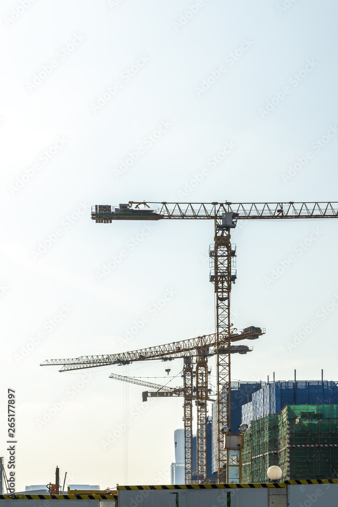 cranes on construction site