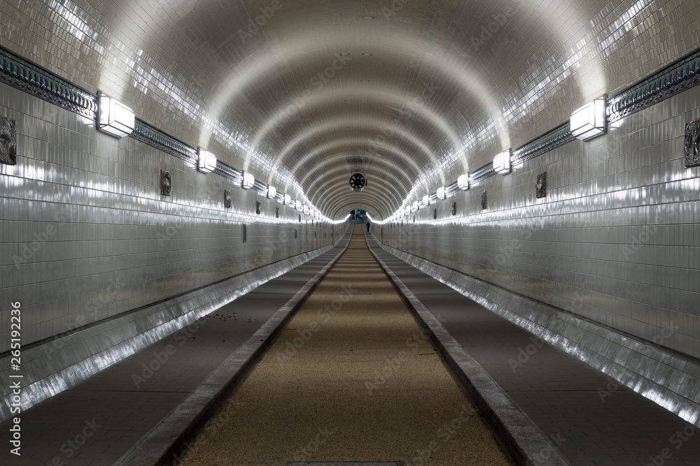 St. Pauli Old Elbe Tunnel after refurbishment in Hamburg, Germany