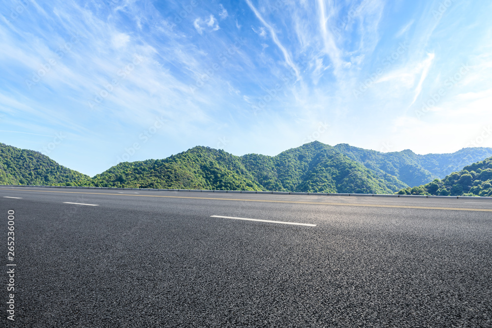 New highway road and beautiful mountain natural landscape