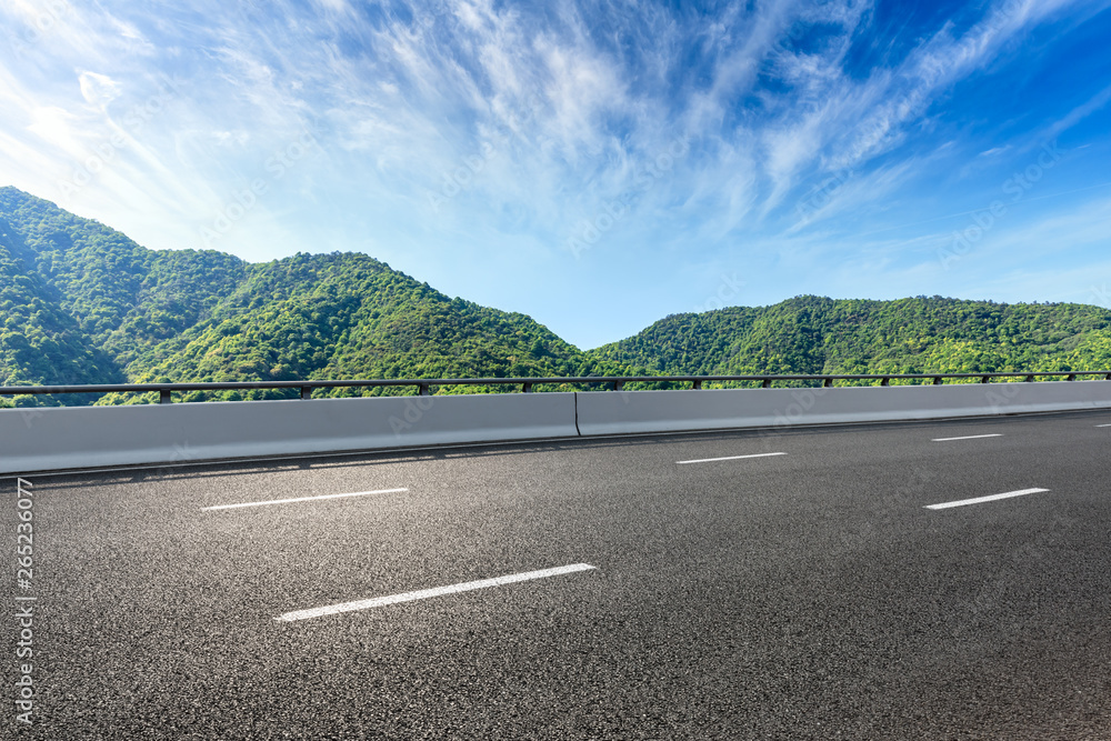 New highway road and beautiful mountain natural landscape